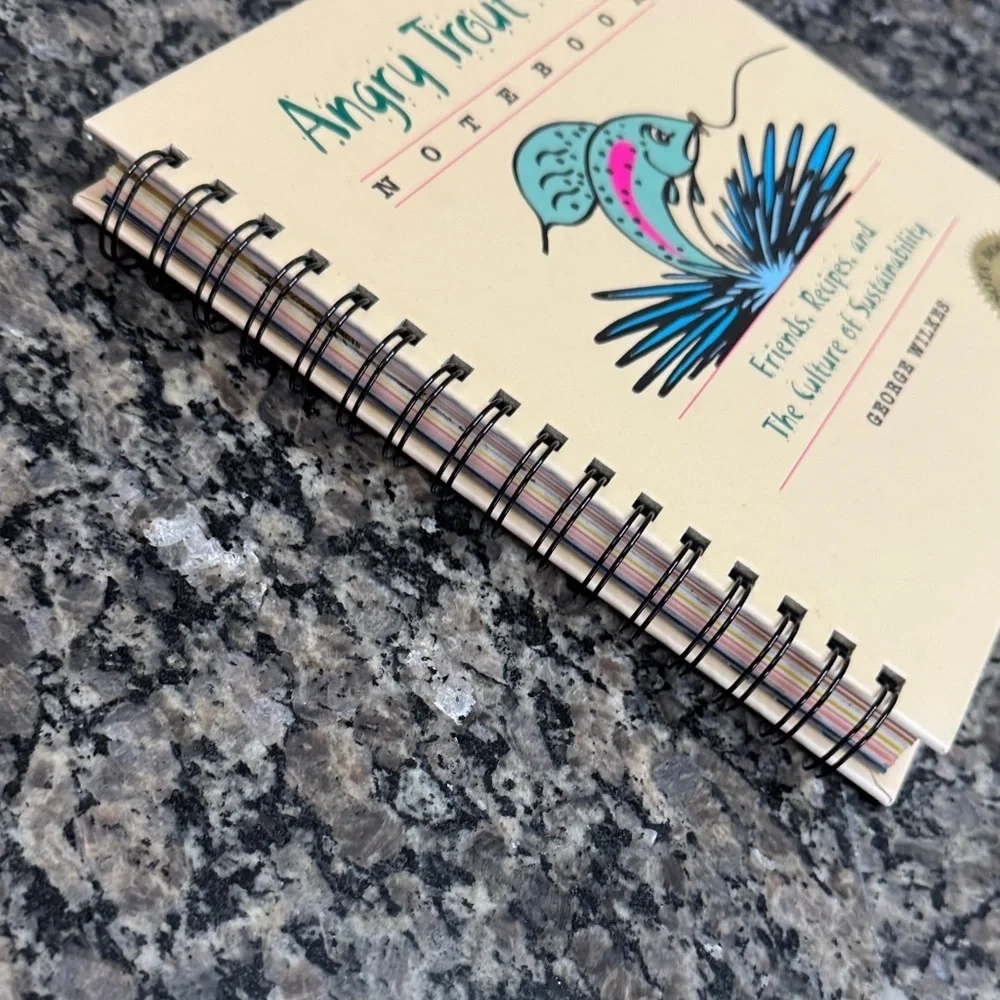 Angry Trout Cafe Notebook and cook book autographed George Wilkes EUC